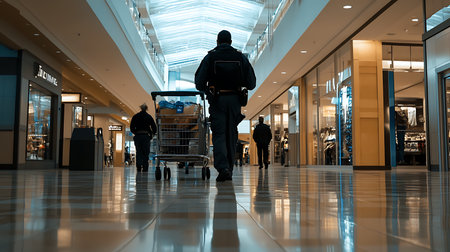 Shopping experience mall photograph indoor perspective consumer lifestyleの素材