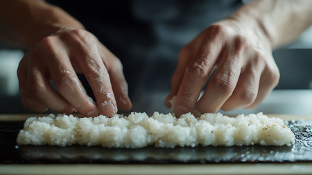 Learn the art of sushi making in a hands-on workshop showcasing traditional techniques.の素材