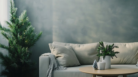 Explore a serene living room showcasing modern decor and a cozy atmosphere with natural elements.の素材