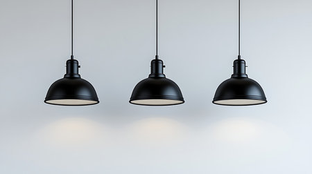 Explore the elegance of black pendant lights enhancing modern interiors.の素材