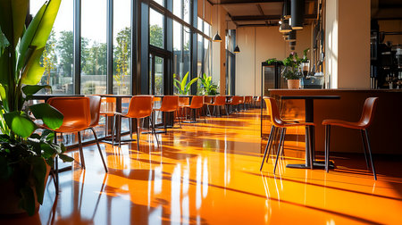 Discover a vibrant urban setting with modern design that invites creativity and comfort.の素材