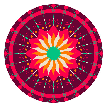 Flower Mandala. Vintage decorative elements. Oriental pattern, vector illustration. Islam, Arabic, Indian, turkish, pakistan, chinese, ottoman motifsのイラスト素材