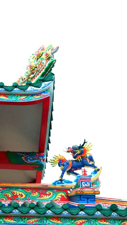 Dragon-headed unicorn ,Chinese shrinesの写真素材