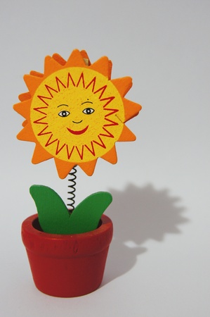 Pots, paper clips, the sun の写真素材