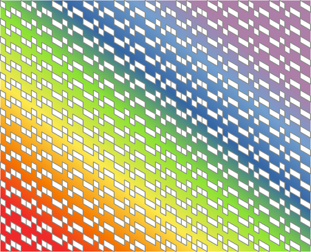 Abstract white geometric pattern with gray lines on colorful rainbow gradient colors - Vector illustration. Use as background, backdrop, montage, or texture in website, UI, app, logo, or graphic design; or print on gift wrapping paper or fabric.のイラスト素材