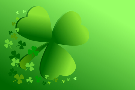 Shamrock clover pattern on green gradient background, Happy Saint Patricks day. Vector illustration. Use as background, greeting card, or element for graphic design in concepts of holiday celebration, lucky, happiness.のイラスト素材