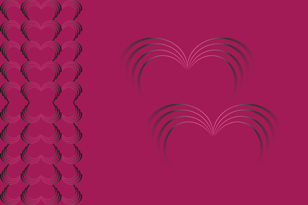 Abstract pattern of stacked heart shape. Concepts of love, romance, Valentine's day and wedding. Useful as background, texture, wallpaper, or print on gift wrapping paper.のイラスト素材