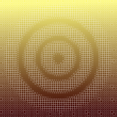 Abstract white dart board pattern on gradient gold background, white tiny square texture. Vector illustration, EPS10. It can be used as background, texture in graphic design or presentation slide. Target and goal concepts.のイラスト素材