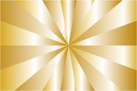 Abstract sunburst pattern, metallic gold ray colors. Vector illustration, EPS10. Geometric pattern. Use as background, backdrop, image montage, mock up template in graphic design.のイラスト素材