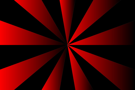 Abstract sunburst pattern, gradient red and black ray colors. Vector illustration, EPS10. Geometric pattern. Use as background, backdrop, image montage, mock up template in graphic design.のイラスト素材