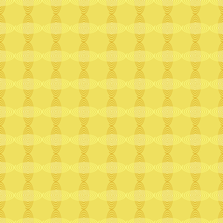 Abstract seamless geometric pattern of yellow and brown spirals on yellow background. Flat design vector illustration, EPS10. Use as background, wallpaper, gift wrap paper, tile and fabric prints.のイラスト素材