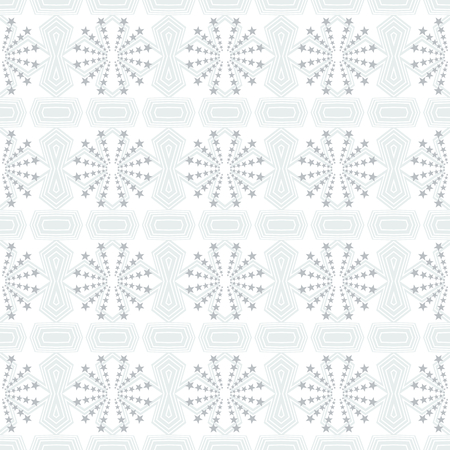Seamless geometric pattern of soft blue stars and polygon shapes with white lines. Flat design vector illustration, EPS10. Use as background, wallpaper, gift wrap paper, tile and fabric prints.のイラスト素材