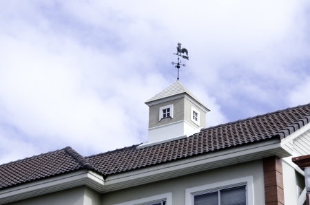 Home decor, decorating, roofing, chimneys, attic, yard, roof, Symbols, Chicken, wind direction, north, roof surface, の写真素材
