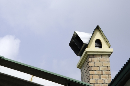 Ventilation shafts on the roof of the house decorated.の写真素材