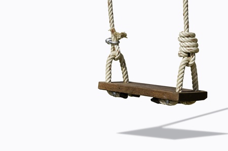Wood strung with rope swings の写真素材
