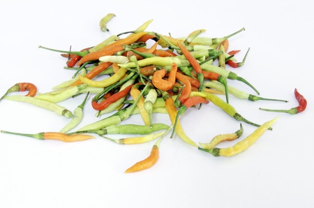 Seed peppers on a white background の写真素材