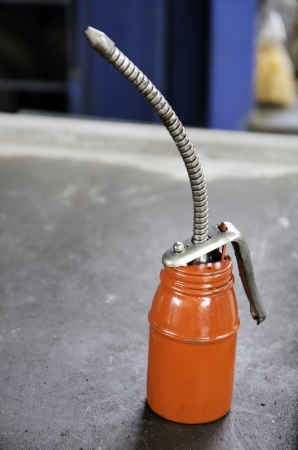 Bottle of oil used in repair work.の写真素材