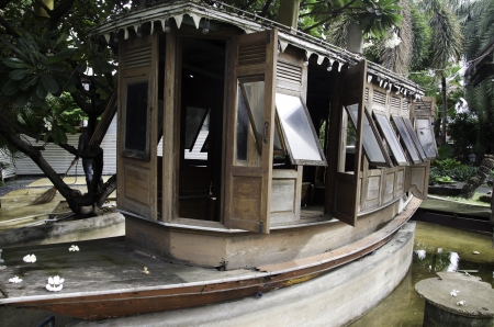 Old wooden ship used for home decoration.の写真素材