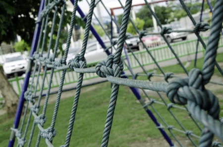 Nets with rope on the playground.