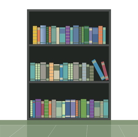  Bookshelf with a white backgroundのイラスト素材