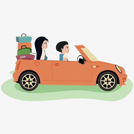 Take a drive to visit family のイラスト素材