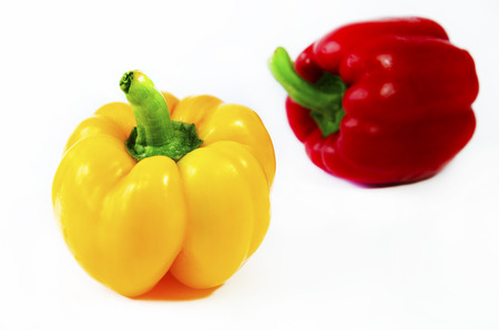 Side of the bell pepper with white background の写真素材