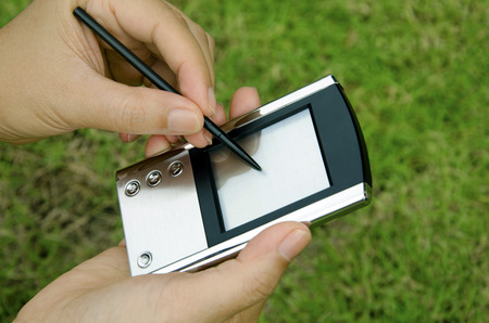 Modern communication tools lawn as a backdrop