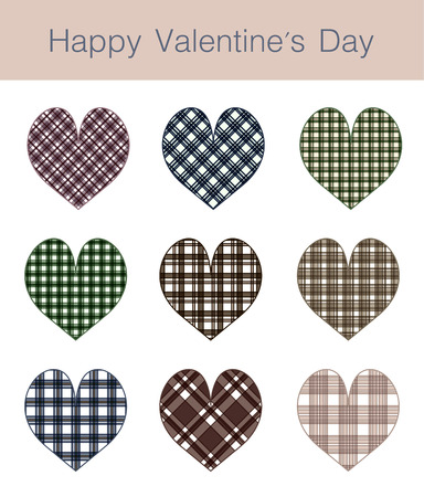 The heart has a pattern with a white background.のイラスト素材