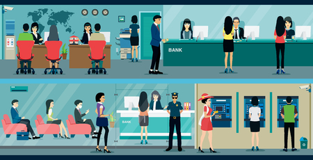 Public access to financial services to banks.のイラスト素材
