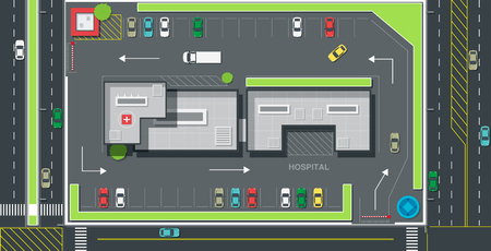 Parking Lot Plan for Traffic and Hospital Securityのイラスト素材
