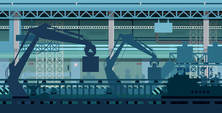 Machines are working in the industrial automation.のイラスト素材