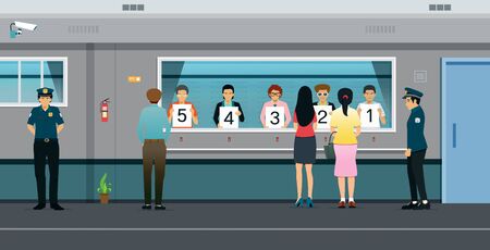 The public is pointing the suspect to the policeのイラスト素材