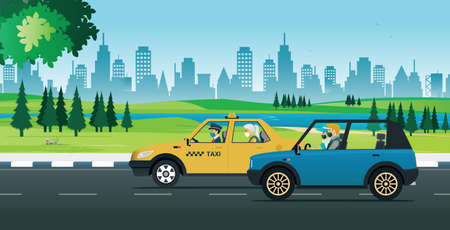 People must wear masks to prevent germs at all times while driving.のイラスト素材