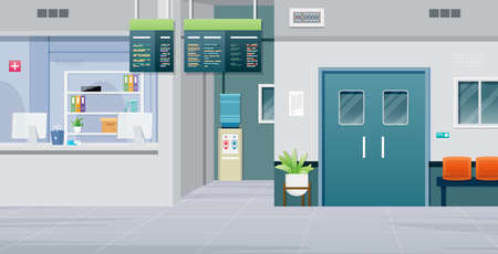 Counter for patients to use the service in the hospital.のイラスト素材