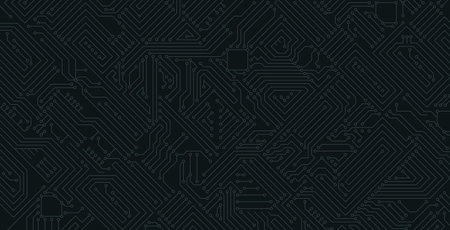 Electronic technology circuit on a black background.のイラスト素材