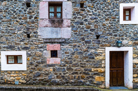 Santianes, a town in Asturias, Spain. High quality photoの写真素材