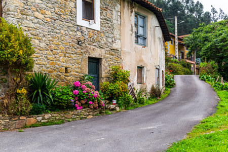 Santianes, a town in Asturias, Spain. High quality photoの写真素材