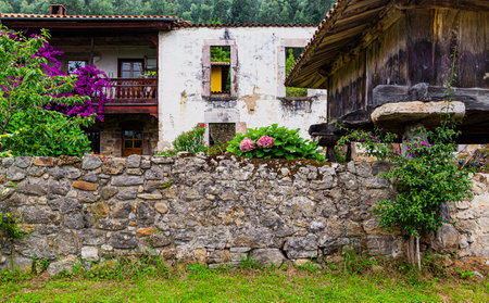 Santianes, a town in Asturias, Spain. High quality photoの写真素材