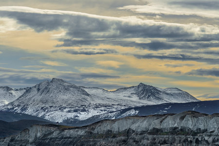 Sailing through the Beagle Channel, at the southern tip of South America, Argentina and Chile. High...