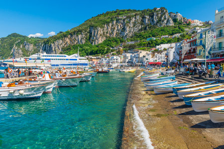 the wonderful island of Capri, amalfi coast, bay of naples, italy. High quality photoの写真素材