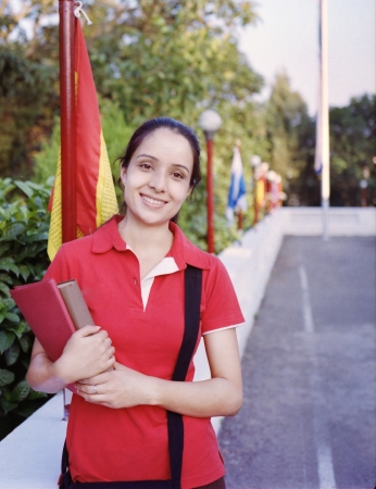 Portrait of an Indian / Asian college student at campus.の写真素材