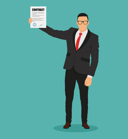The businessman signed the contract - stock vector.のイラスト素材