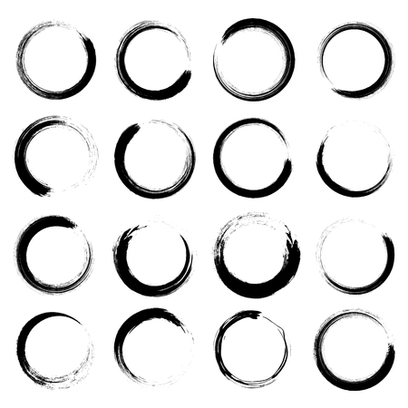 Vector set - Grunge circle brush - stock vector.のイラスト素材