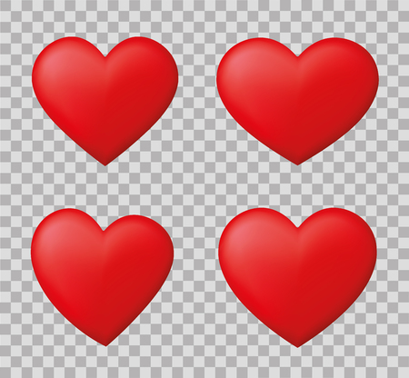 Perfect red hearts setのイラスト素材