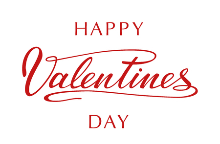 Happy Valentines Day typography poster with handwritten calligraphy text. Lettering. - stock vector.のイラスト素材