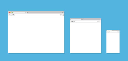 Three different Browser window. Browser in flat style - stock vector.のイラスト素材