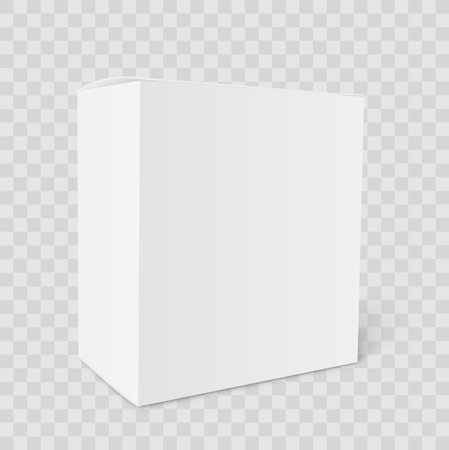 Realistic paper box mockup. Packaging box with shadow - stock vector.のイラスト素材