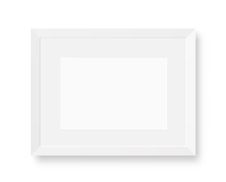 White realistic picture frame - stock vector.のイラスト素材