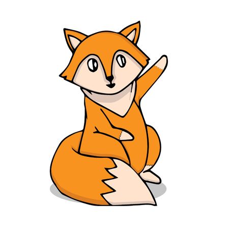 Illustration vector graphic of cute little fox. Perfect for children toy, t-shirt image, icon, symbol, etc.のイラスト素材