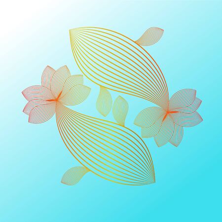 Fish linecut look. good for wallpaper, background, ornamen, decoration, pattern, etcの写真素材